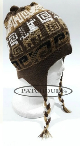 Imagen 6 de 6 de Gorro Coya Chullo Lana De Alpaca Con Orejeras Andino Colores