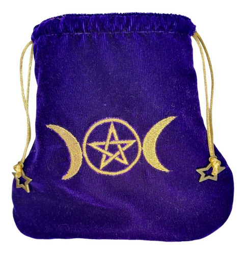 Bolsa Bordada Triple Diosa Tarot, Runas,cuarzos (solo Bolsa)