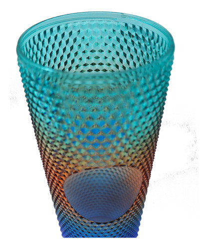 Trio Vasos Texturizados Con Tapa Y Popote Colores Degradados