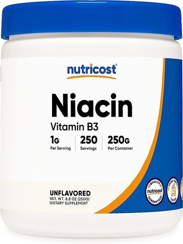 Original Nutricost Niacina Niacin B3, 1gr, 250gr