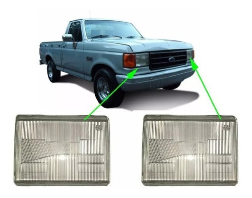 Juego X2 Vidrio De Optica Ford F 100 1988 90 91 92 93 1995