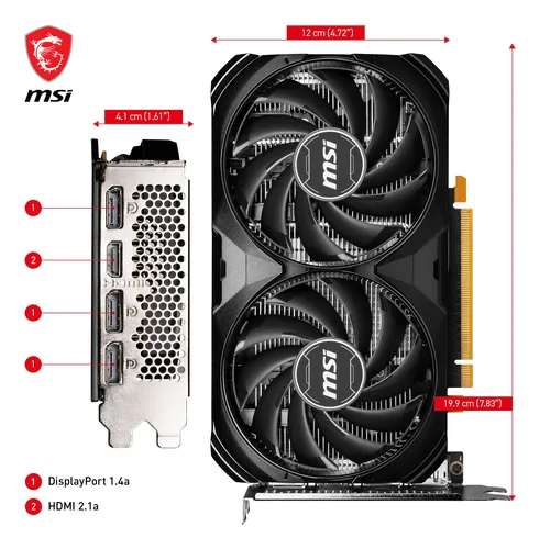 Tarjeta Gráfica Msi Geforce Rtx 4060 8 Gb Gddr6x 4k 8k Hdr