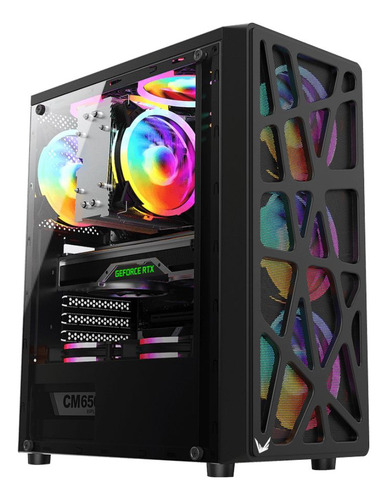 Gabinete Mid Tower Formula V Mana Negro 4 Fan Rgb