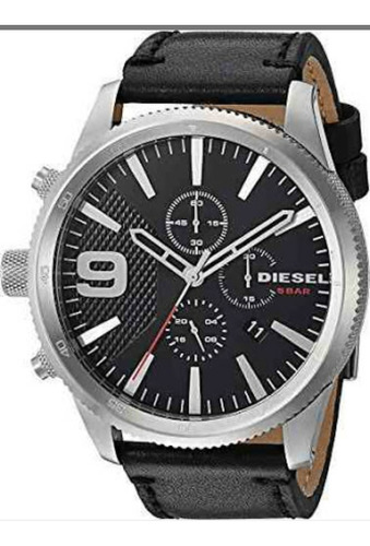 Diesel Dz4444 Rasp Chrono.....reloj De Piel Negro