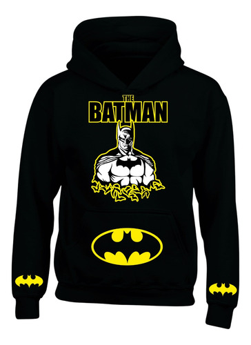 Buzo Capota Batman Super Heroes Hoodie Saco Serie Black Md1