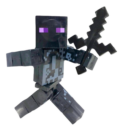 Figura Juguete Muñeco Steve Minecraft Con Espada Incluye Luz