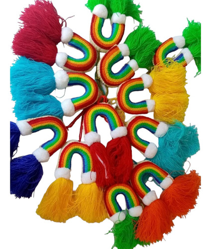 50 Colgantes De Pompones Bordados De Arcoiris/decorativos