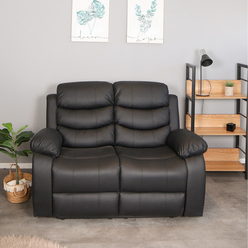 Sillón Reclinable Relax 2 Cuerpos Celio Ecocuero Negro Diseño De La Tela Moderno