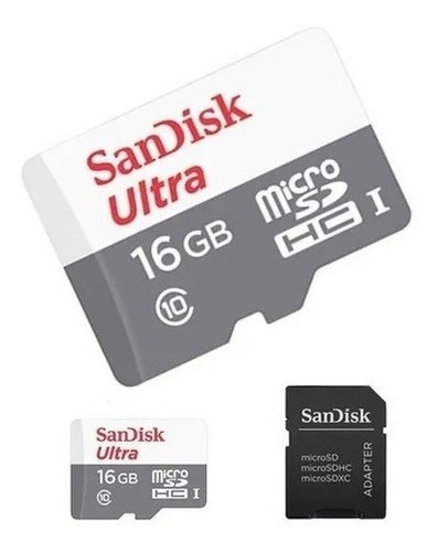 Cartão Memória 16gb Ultra Sandisk 80 Mb/s Micro Sd Classe 10