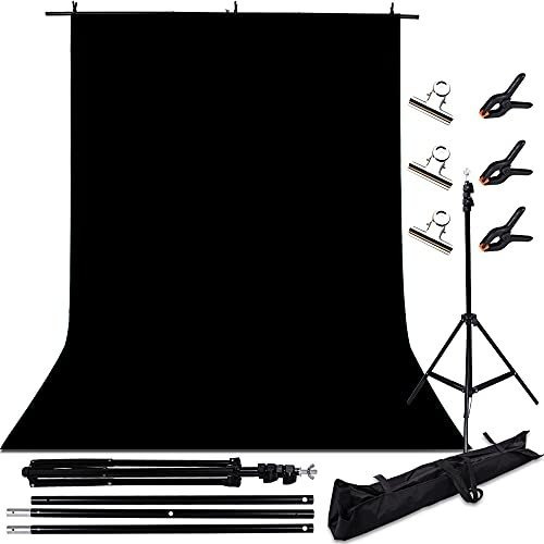 Soporte Fondo Negro Para Fotografia 6 10 Pie Kit Telon