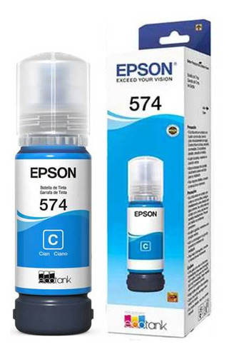 Botella Tinta Epson Cian 574 T5742 Ecotank L8050 L18050