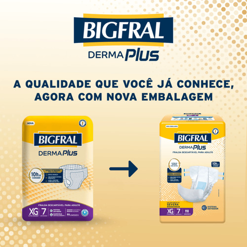 Kit 3 Pct Fralda Bigfral Derma Plus Juv10 P9 M8 G7 Xg7 Sever