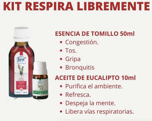 Kit Esencia De Tomillo 50ml Y Aceite De Eucalipto 10ml Just