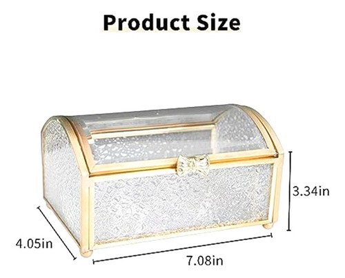 . Caja Con Forma De Cofre Del Tesoro, Joyeros De Vidrio,