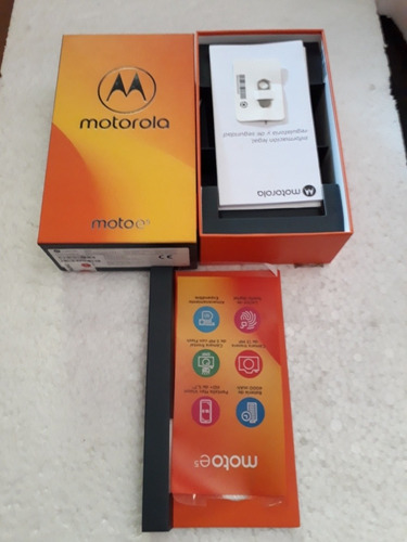 Caja De Motorola Motoe5 16gb Gris Con Sacachip  Vacía 