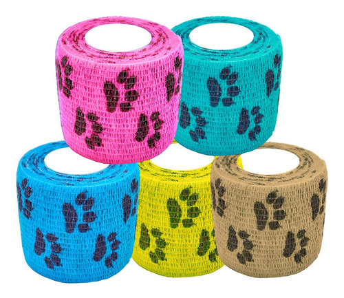 Bandagem/ Atadura Elástica 5cm X 2mt - Patinhas Amarelo