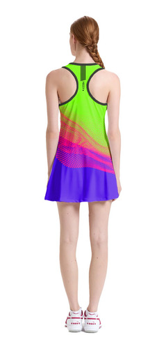 Imagem 4 de 6 de Vestido Beach Tennis C/ Shorts Verde Rosa Beachwear