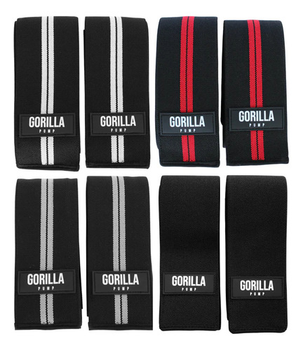 Rodilleras Deportivas Cinta Gorilla Pump Porwelifting Velcro Negro Gorilla Unitalla