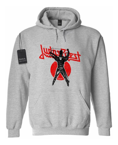 Buzo Canguro Hombre Judas Priest Dibujo Art Logo - Mujp1