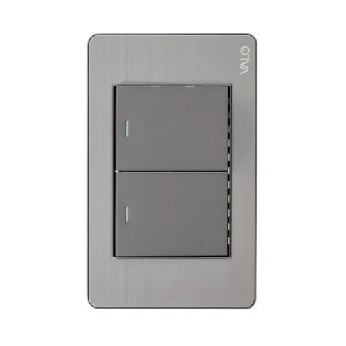 Placa Valo 2 Interruptores Sencillos Acero Inox