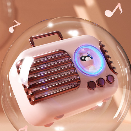 Radio Retro Parlante Mini Inalámbrico Portátil Con Mascota