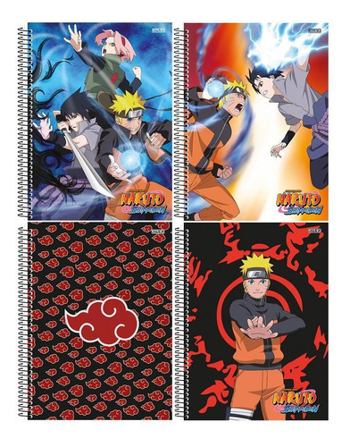 Kit 2 Cuadernos Naruto Shippuden Espiral 80 Hojs São Domingos