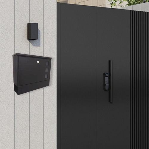 Buzón De Pared Resistente Al 36 Cm X 30 Cm X 9,5 Cm Negro