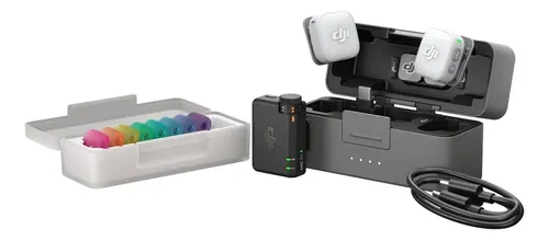 Dji Mic Mini 2 (2tx+1rx Estándar+estuche De Carga), Micrófono Inalámbrico Para iPhone 17/16/15 Y Android/cámara/tableta/pc, Batería 48 H, Transmisión Hasta 400 M, Cubierta Magnética Multicolor