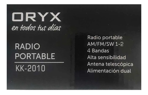Imagen 5 de 6 de Radio Oryx Kk-2010 Am Fm 4 Bandas Antena Telescopica Beiro