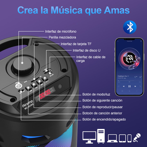 Recargable Subwoofer De Audio Portátil Inalámbrico Bocinas