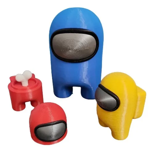 Combo X 3 Mu eco Amongus 3d Impostor Gigante 10 Cm 2 De 5 Cm