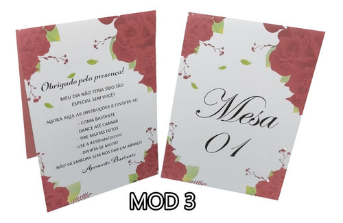 Imagem 3 de 6 de Placa Offset 180g Papel Numerada Para Mesa Kit 12 Peças