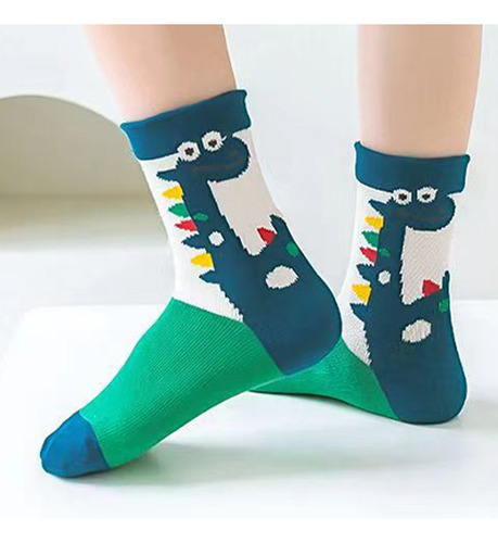 Calcetines Con Estampado De Dinosaurios Para Niños, 5 Pares