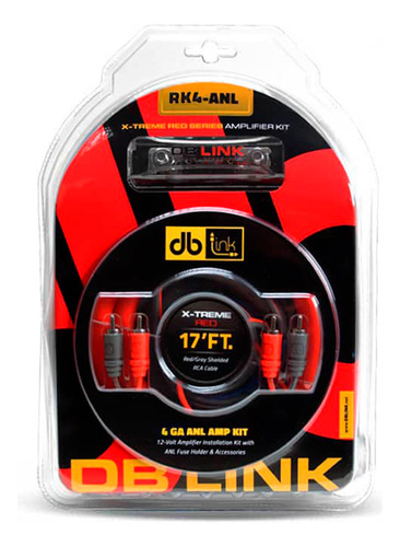 Kit de Instalación Para Amplificador DB Link RK4-ANL X-Treme Red Series Calibre 4 GA ANL 80 Amperes 5.18 Metros Color Rojo