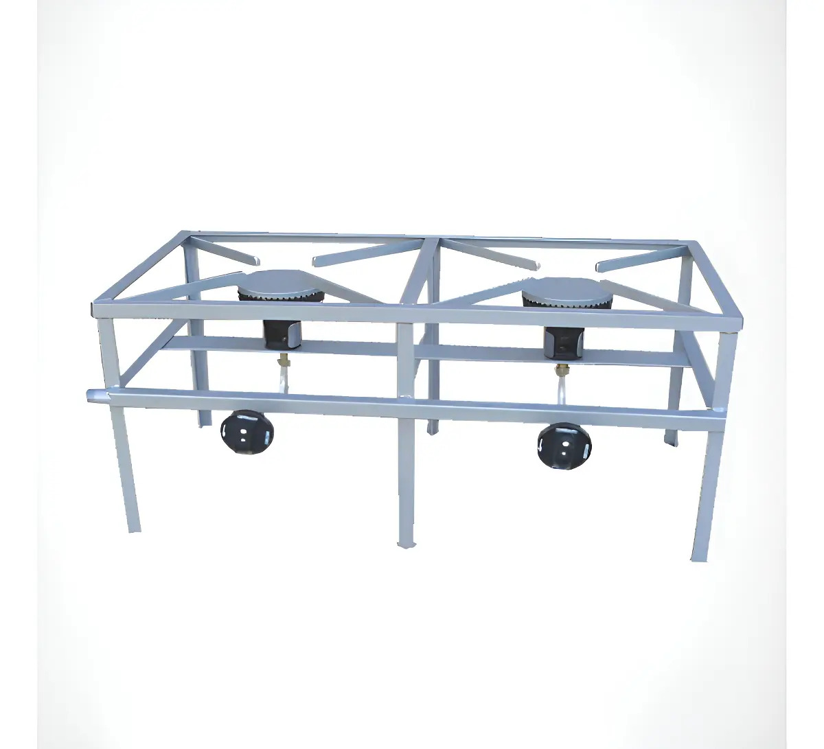 Anafe A Gas 2 Hornallas Metalurgica Ms 5000 Cal/h Gris Industrial