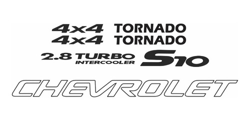 Kit Adesivo Chevrolet S10 Tornado 4x4 2006 Preto S10kit52