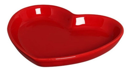 Pratinho Coração Vermelho De Cerâmica