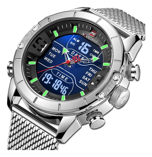 Militar Reloj De Hombre Naviforce Deportivo Con Cronógrafo