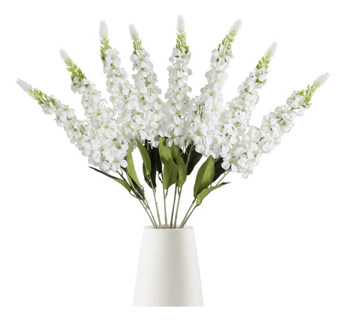 Ipopu 8 Piezas De Flores Artificiales De Snapdragon Blancas