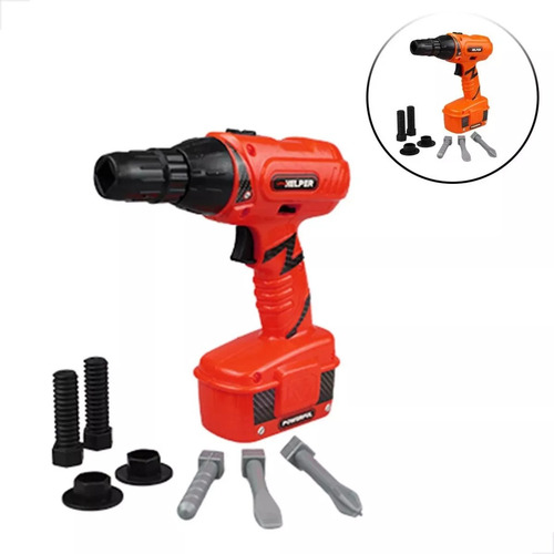 Kit Furadeira Parafusadeira Brinquedo P/ Crianças C/parafuso