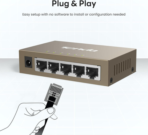 Tenda Teg1005d Switch De Red 5 Puertos Metálico Gigabit