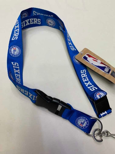 Lanyard Portagafete Y Llaves Nba Philadelphia Sixers Azul.