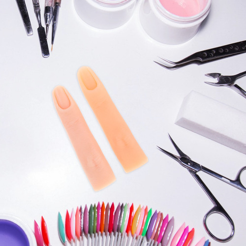2 Dedos De Silicona Para Practicar Uñas Para Entrenamiento D
