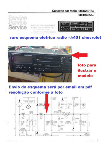 Esquema Auto Radio Chevrolet Philips Dc401 Dc 401  Em Pdf