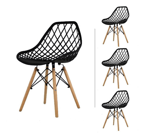 Set 4 Sillas Eames Vento Para Comedor 