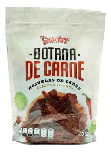 Snacker Hojuela Carne Seca 250 G De Res De Colacion/botana. 