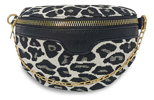 Bolso Riñonera Casual Para Mujer Ligera Multifuncional Color Leopardo Diseño de la tela Liso