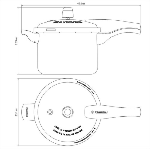 Olla De Presión Vancouver Antiadherente 20 Cm 45 L Color Roj