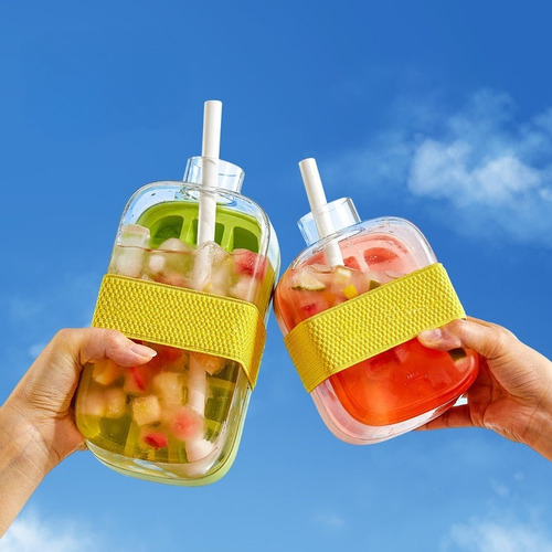 Botella De Agua 2 En 1 Para Cubitos De Hielo Sin Contacto X2