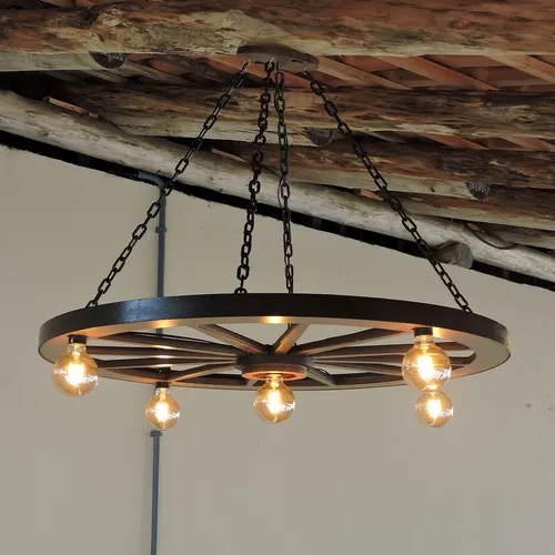 comprar Luminária Roda De Carroça Rustica Gigante Lustre Pendente